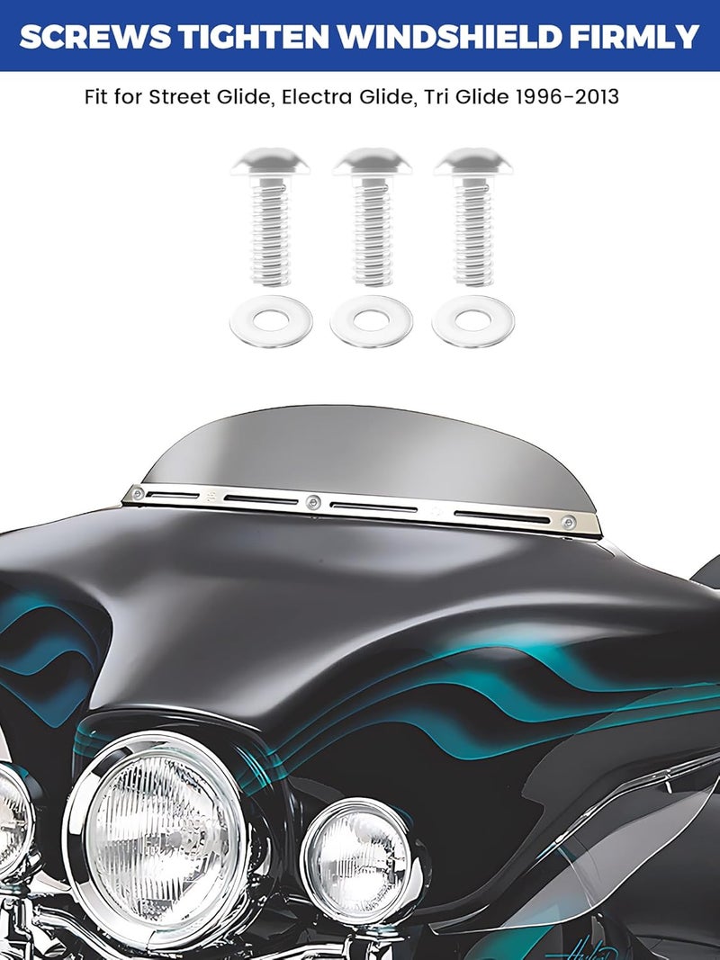 AEEAST Store 38Pcs Stainless Steel Inner Batwing Fairing Bolt Windshield Trim Screw, Motorcycle Windshield Bolts Fit for Harley Touring Street Glide Tri Glide Road Glide Trike Electra Glide models 1996-Up - Image 2